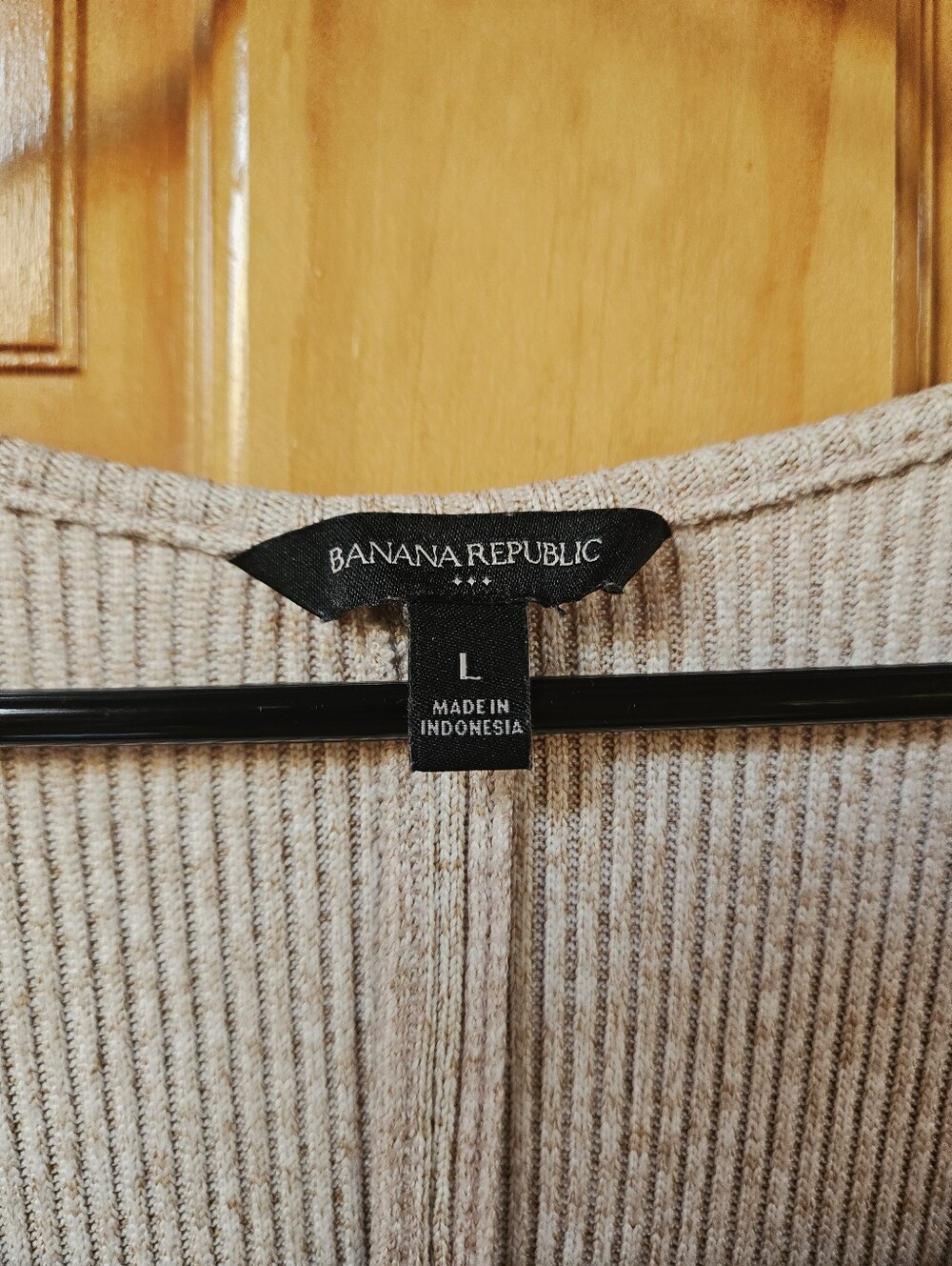 Banana Republic Ribbed Long-Sleeve Square Neck Top in Light Taupe - Picture 2 of 6